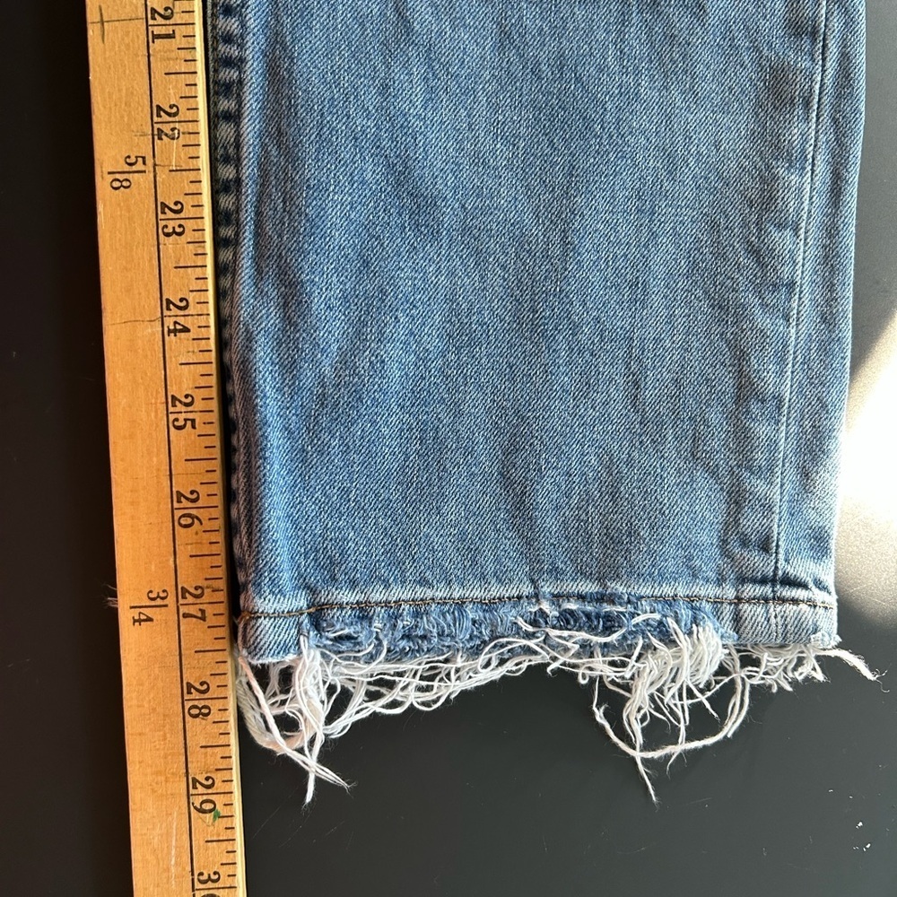 Reformation Blue Straight Leg Jeans with Distressed Details - Picture 11 of 11